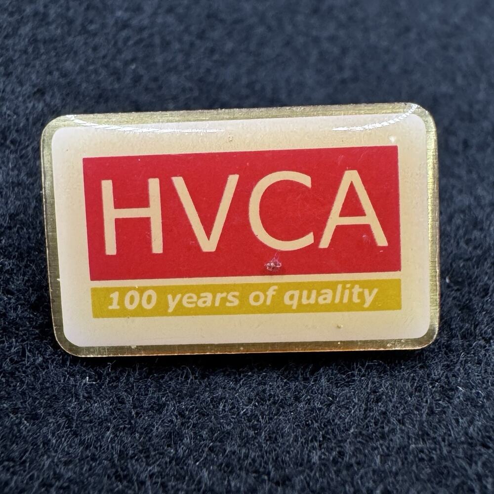 HVCA Heating and Ventilating Contractors' Association Pin back Label Pin